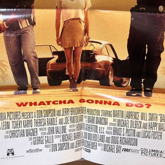 1995 “Bad Boys” ORIGINAL MOVIE POSTER 27” X 41” One Sheet DS Will Smith Double S - Picture 2 of 2